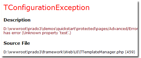 exception page